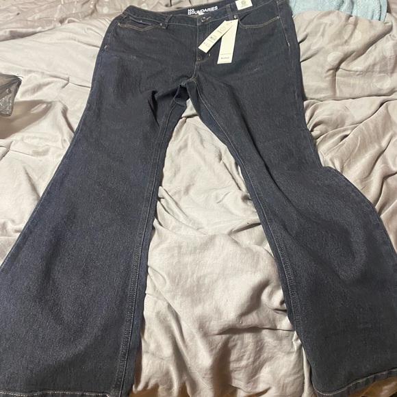 No Boundaries Denim - No Boundaries Women's Boot Cut Jeans - Dark Blue